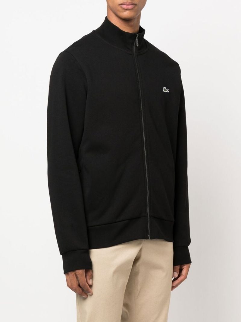 Black Logo Patch Zipped Sweatshirt