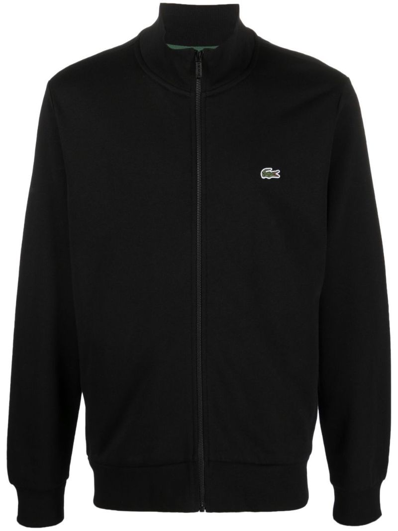 Black Logo Patch Zipped Sweatshirt