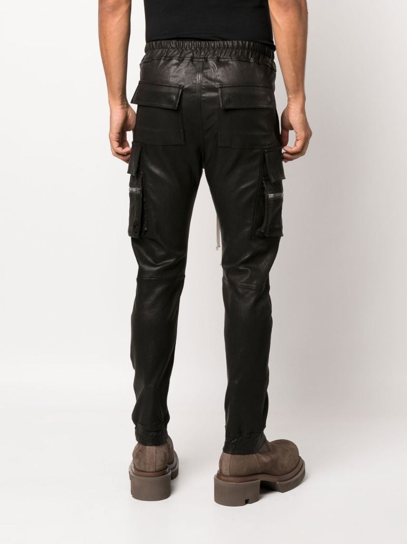 Black Mastodon Leather Cargo Trousers