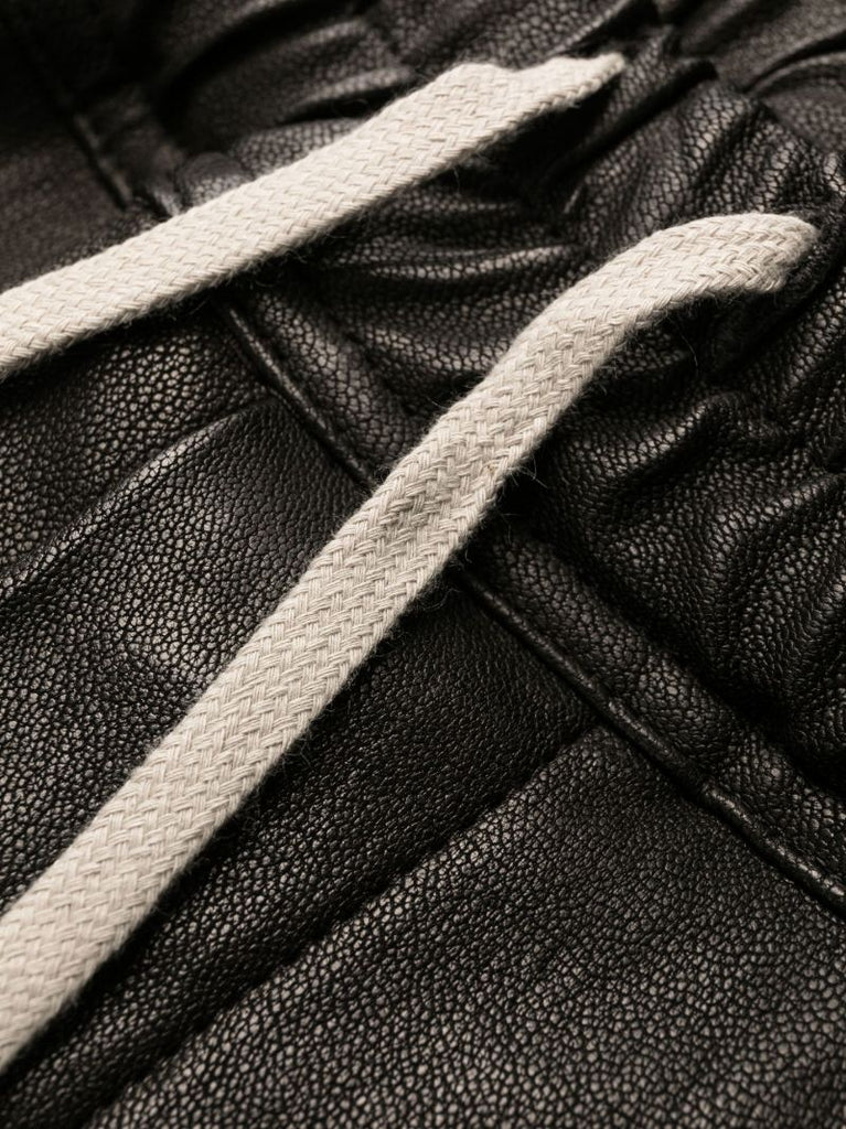 Black Mastodon Leather Cargo Trousers