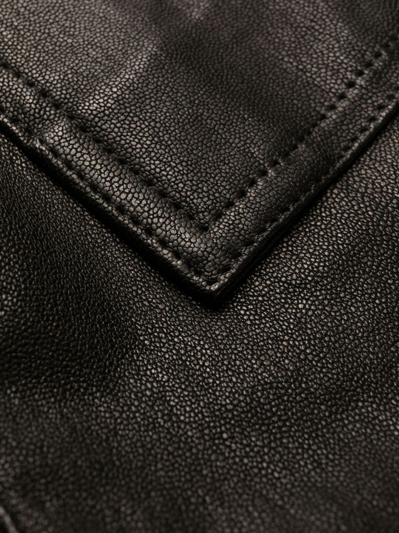 Black Mastodon Leather Cargo Trousers