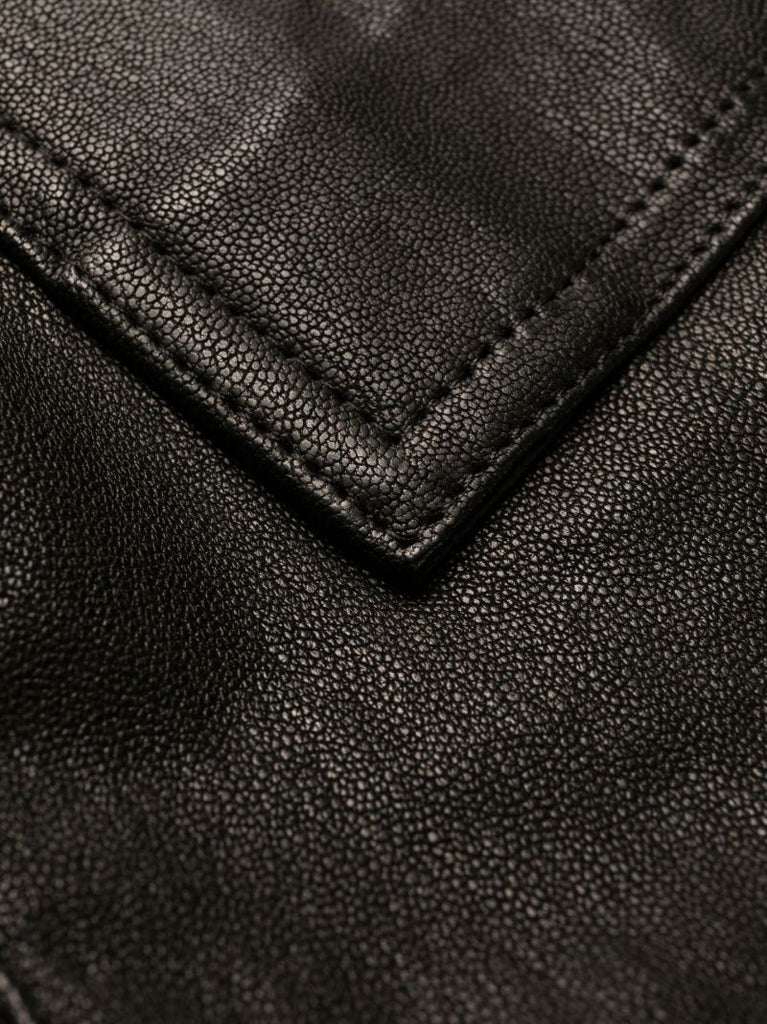 Black Mastodon Leather Cargo Trousers