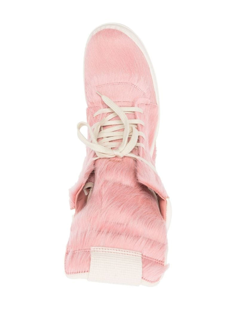 Pink Geobasket Pony Hair High-top Sneakers