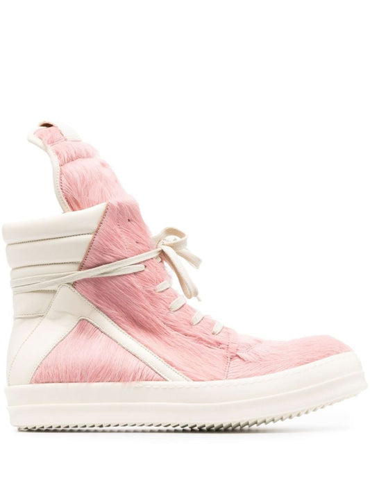 Pink Geobasket Pony Hair High-top Sneakers