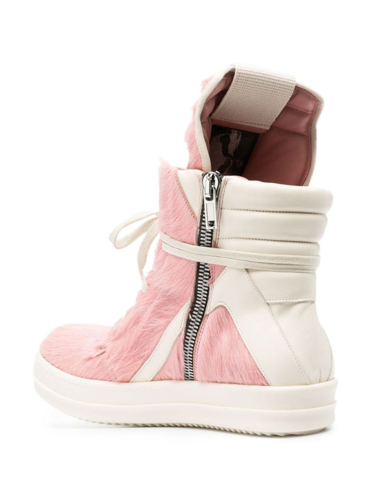 Pink Geobasket Pony Hair High-top Sneakers