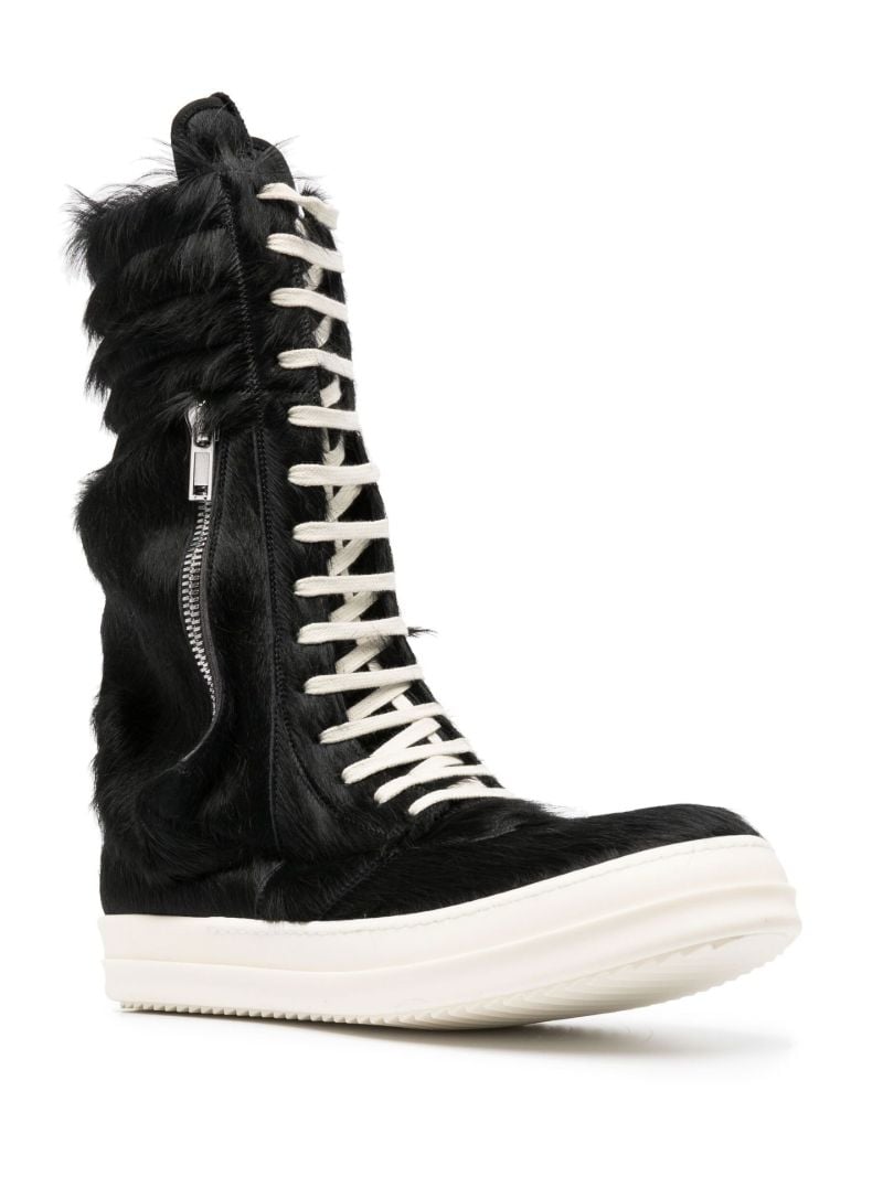 Black Cargobasket Pony Hair Sneaker Boots