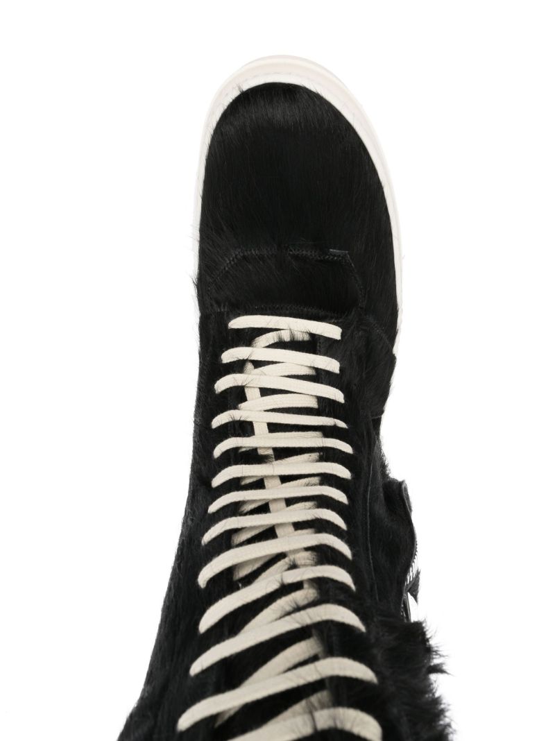 Black Cargobasket Pony Hair Sneaker Boots
