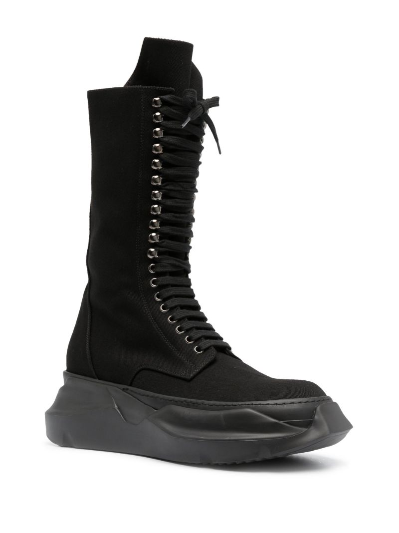 Black Army Abstract Twill Boots