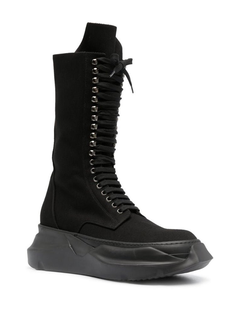 Black Army Abstract Twill Boots