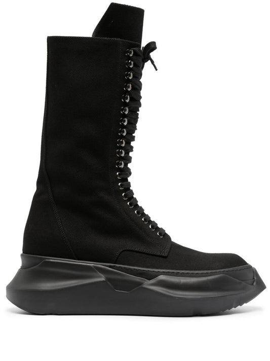 Black Army Abstract Twill Boots