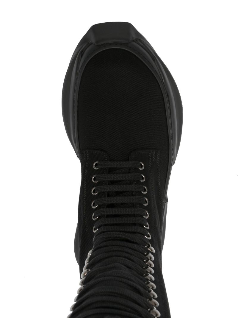 Black Army Abstract Twill Boots