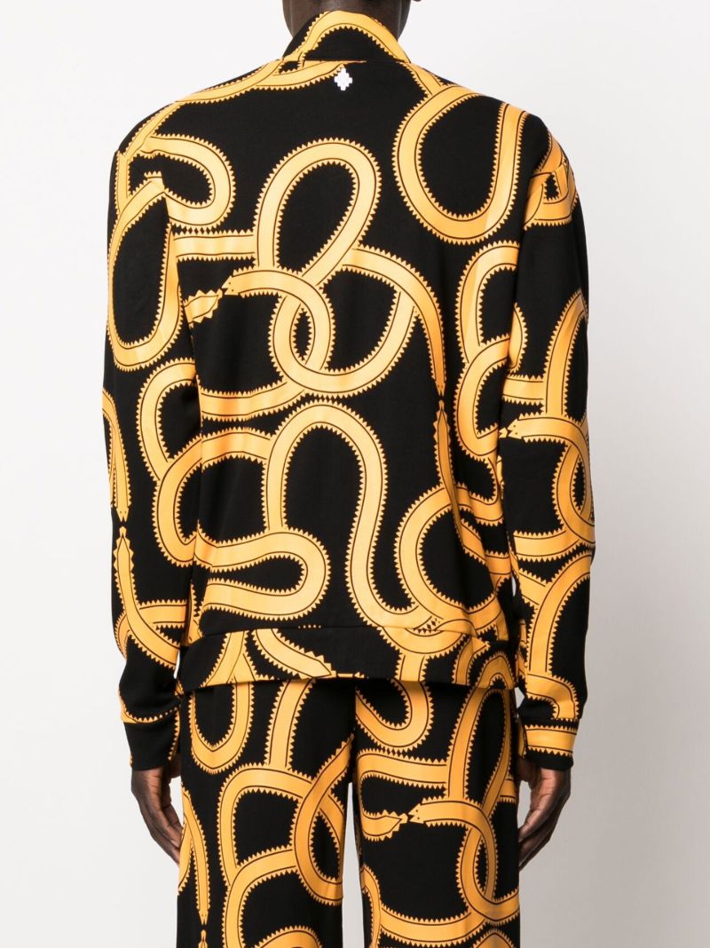 Black Snake Print Track Jacket