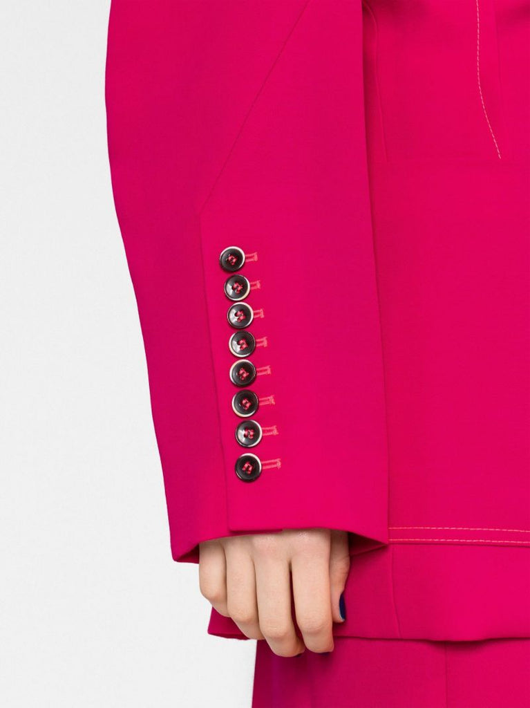 Pink Ruched Single-breasted Blazer