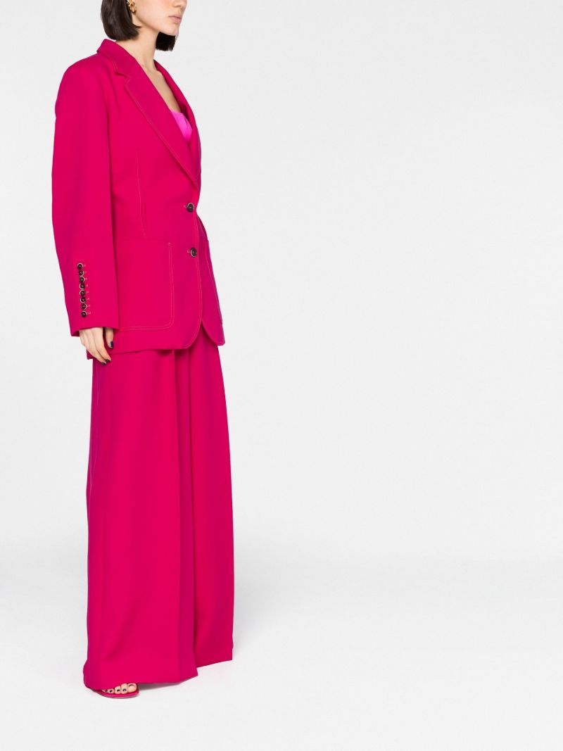Pink Ruched Single-breasted Blazer