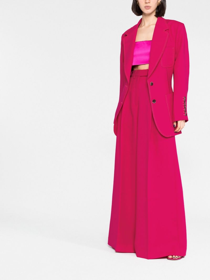 Pink Wide-leg Tailored Trousers