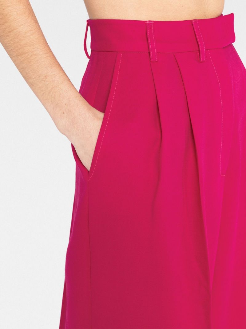 Pink Wide-leg Tailored Trousers