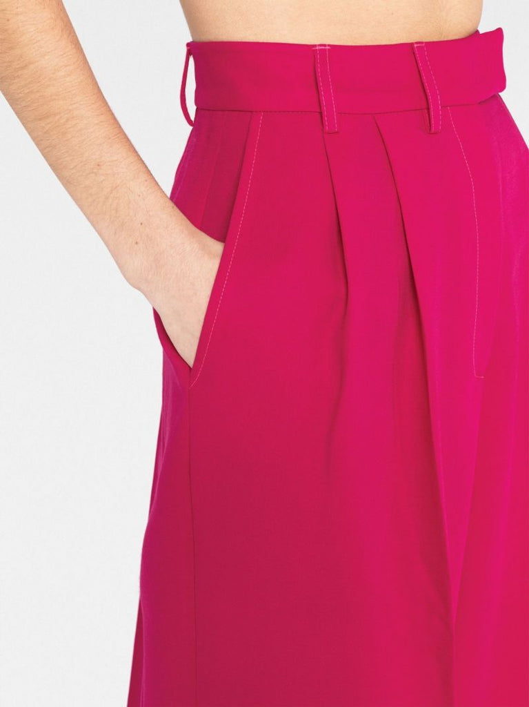 Pink Wide-leg Tailored Trousers