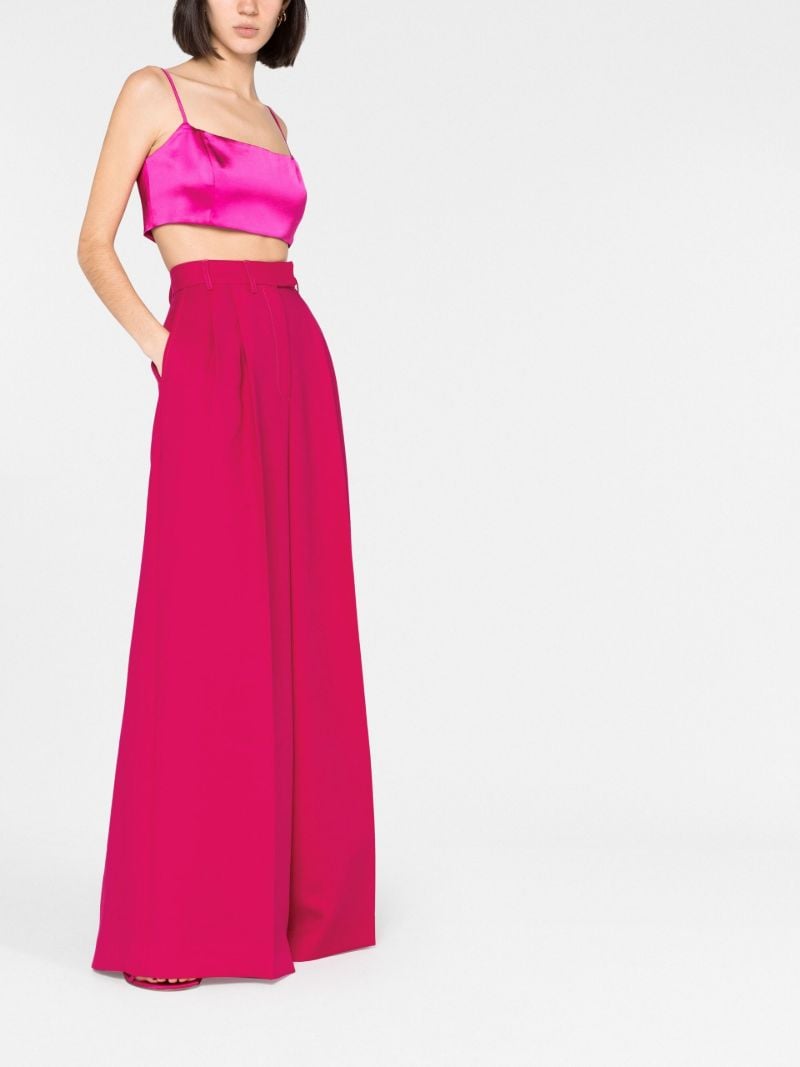 Pink Wide-leg Tailored Trousers
