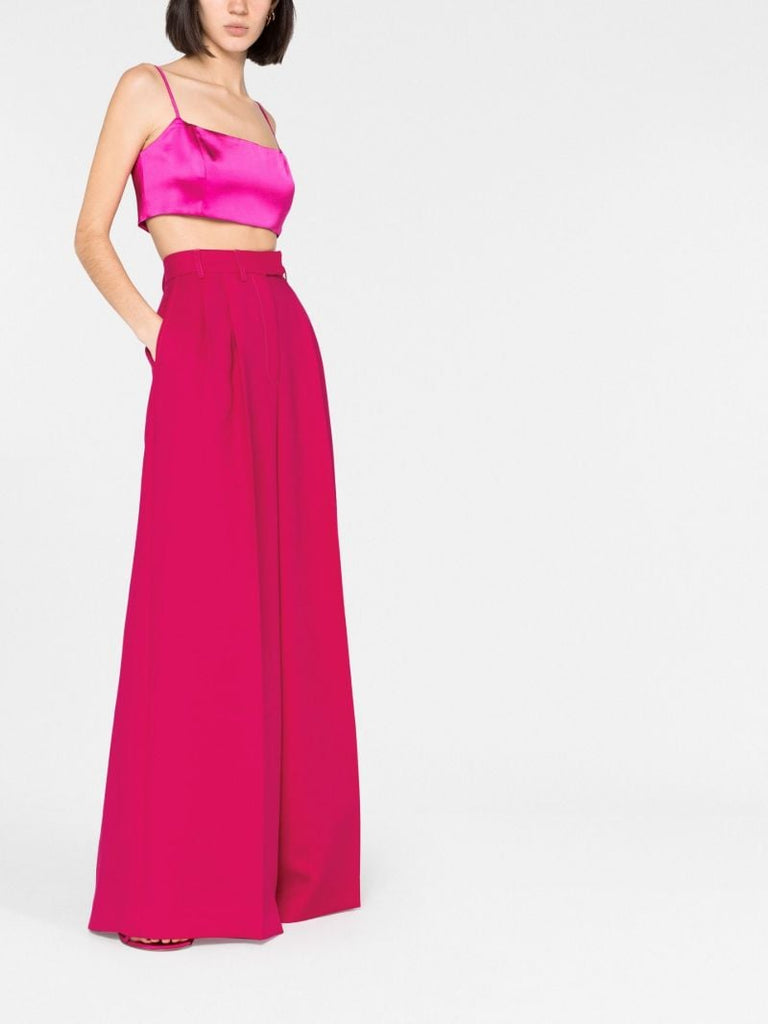 Pink Wide-leg Tailored Trousers