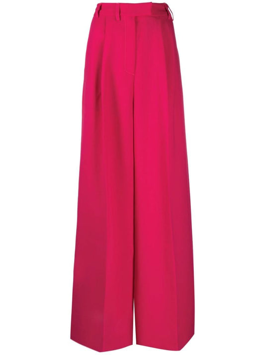 Pink Wide-leg Tailored Trousers