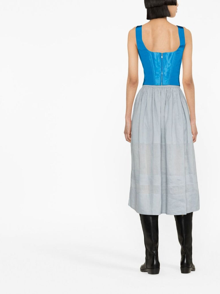 Blue Silk Corset Top