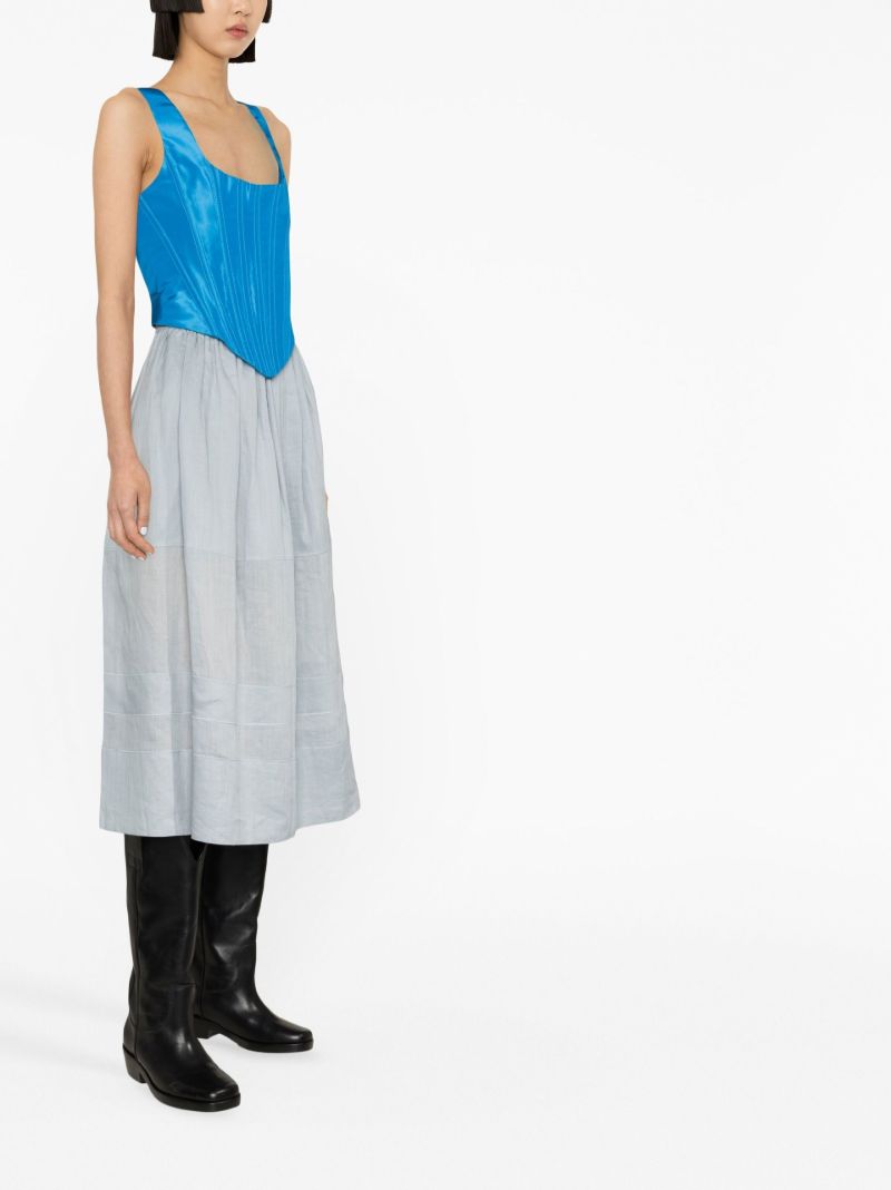 Blue Silk Corset Top
