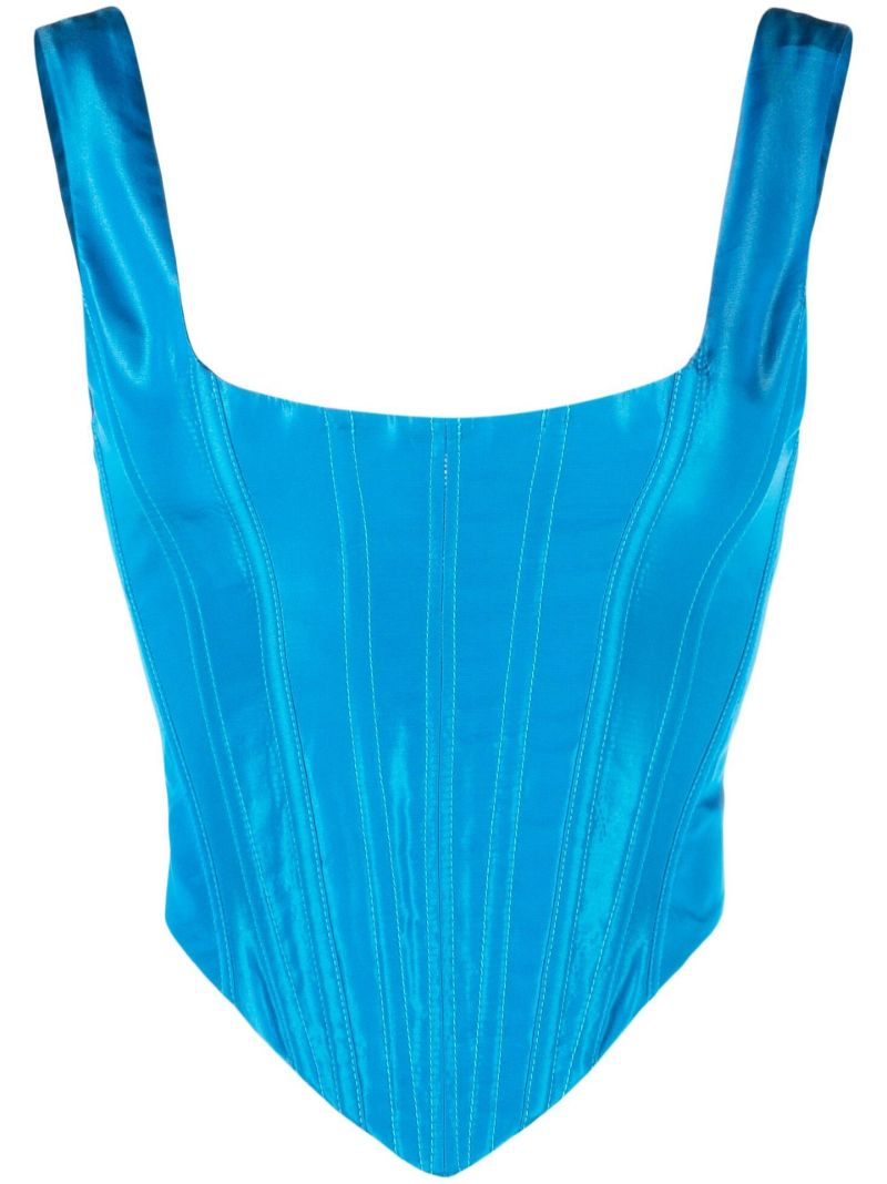 Blue Silk Corset Top