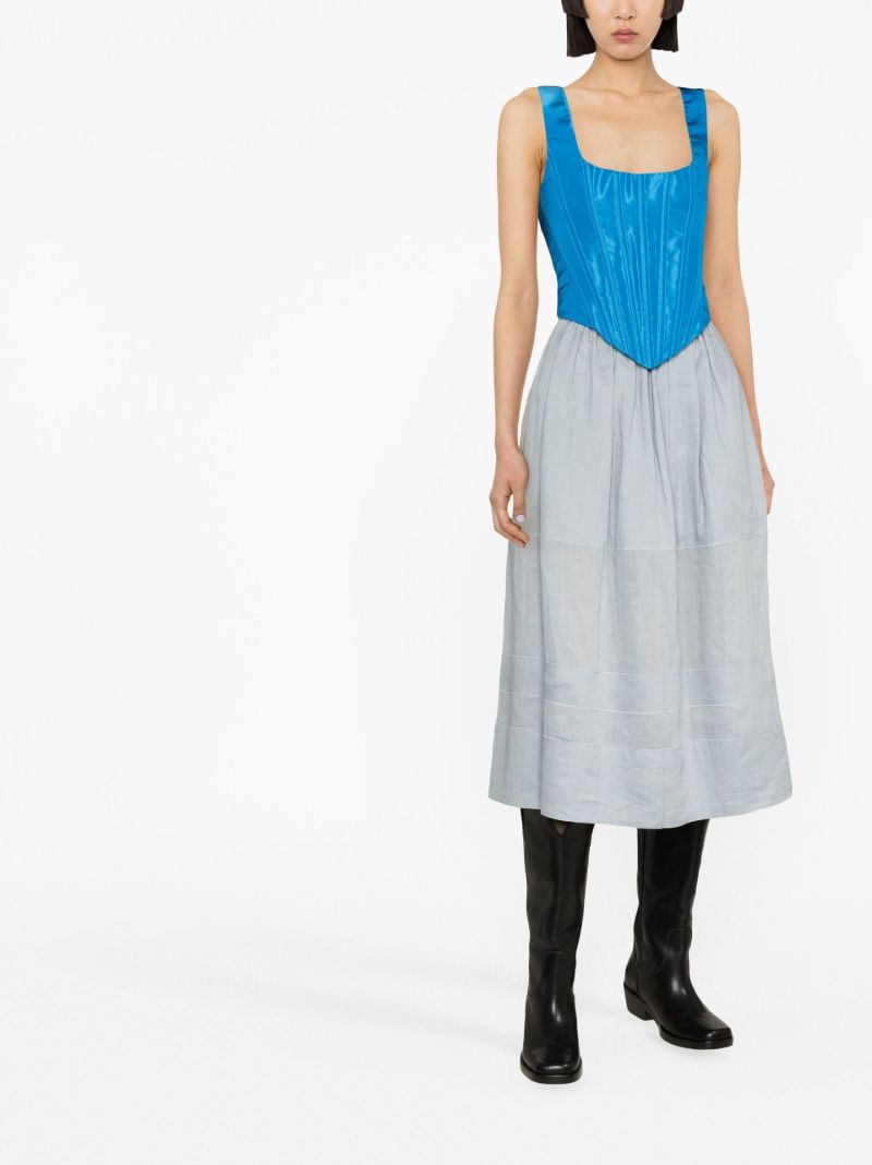 Blue Silk Corset Top