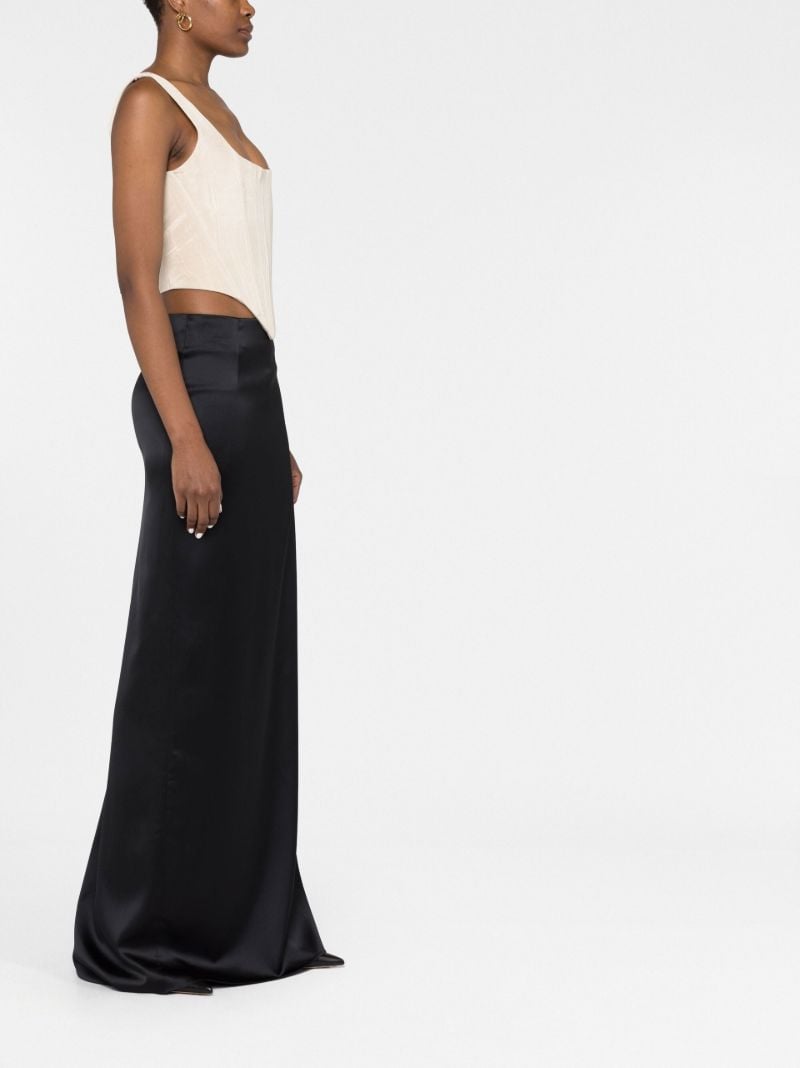 Brown Corset Moire-effect Tank Top