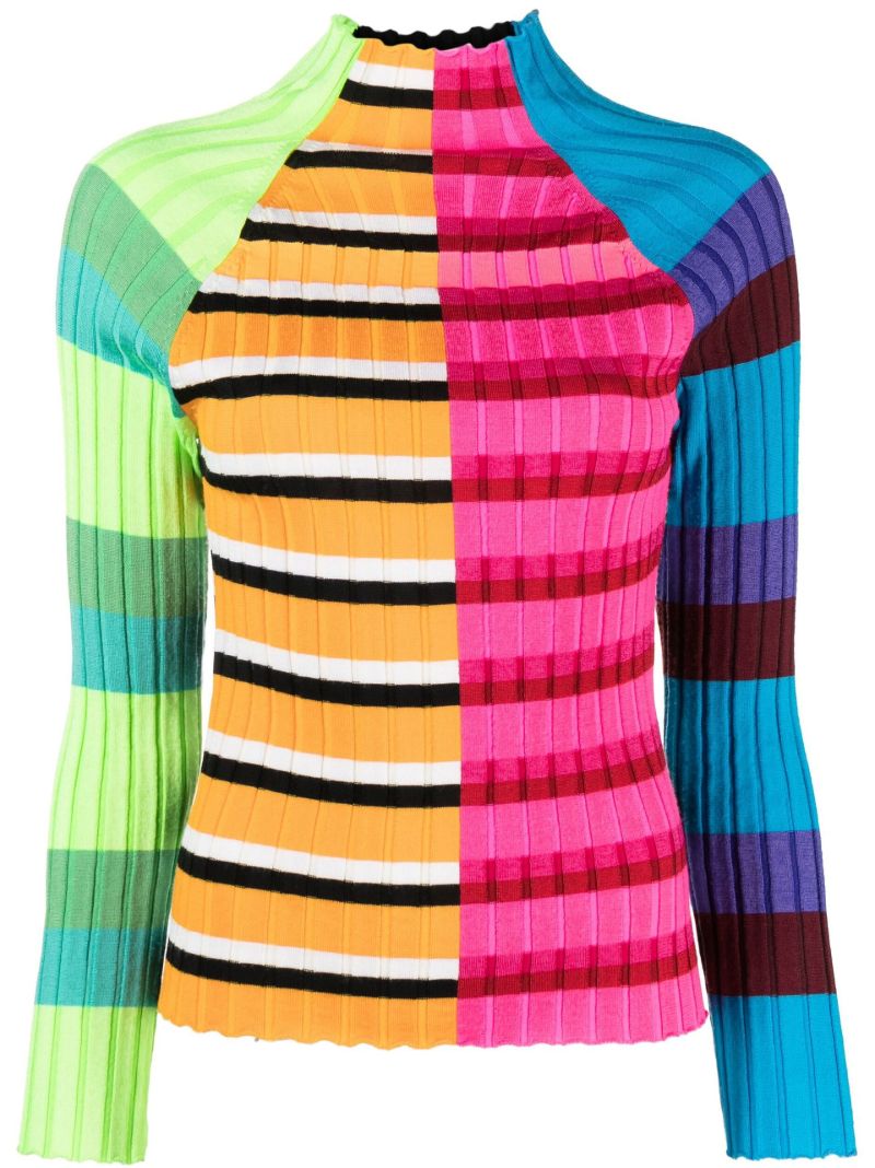 Multicolour Striped Ribbed Top