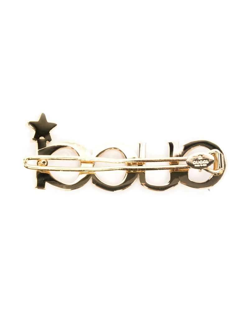 Gold Tone Crystal Embellished Hair Clip