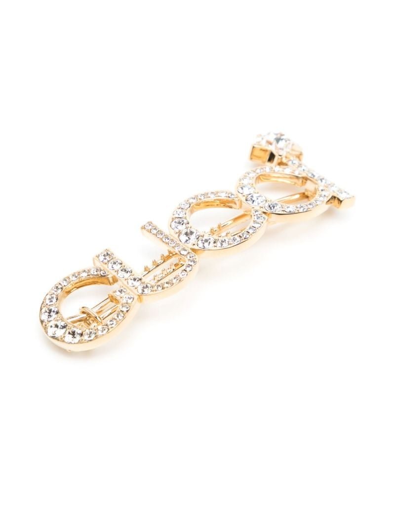 Gold Tone Crystal Embellished Hair Clip