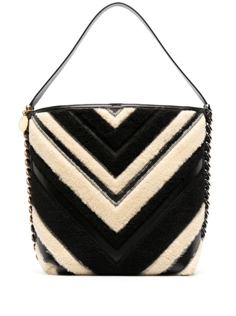 Black Stella Frayme Chevron Stripe Tote Bag