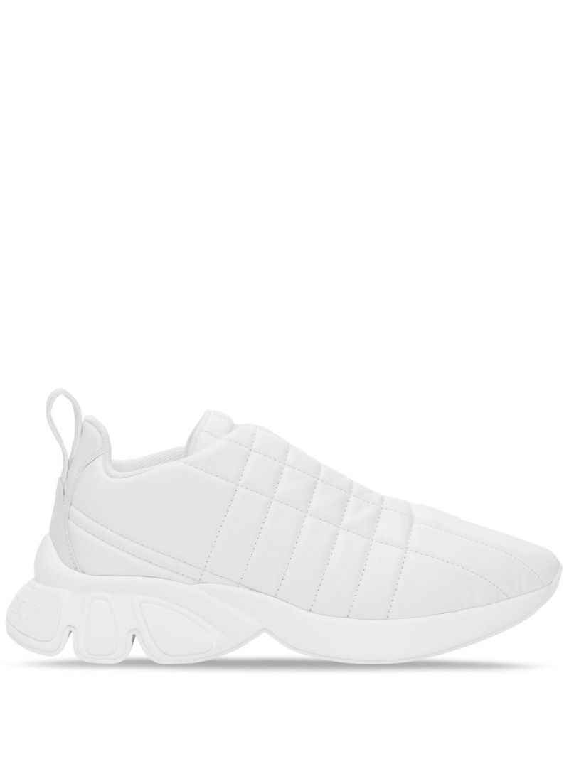 White Quilted Leather Classic Sneakers