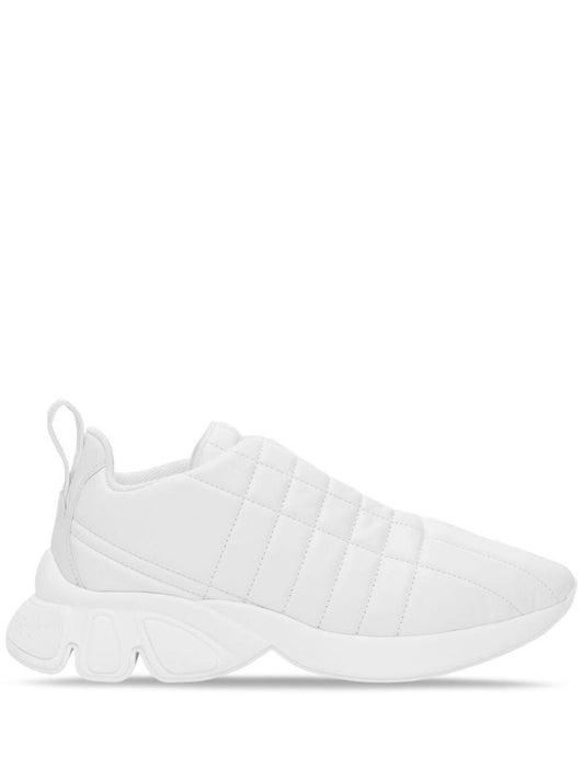 White Quilted Leather Classic Sneakers