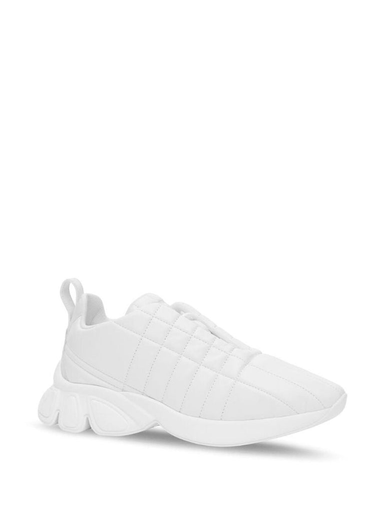 White Quilted Leather Classic Sneakers