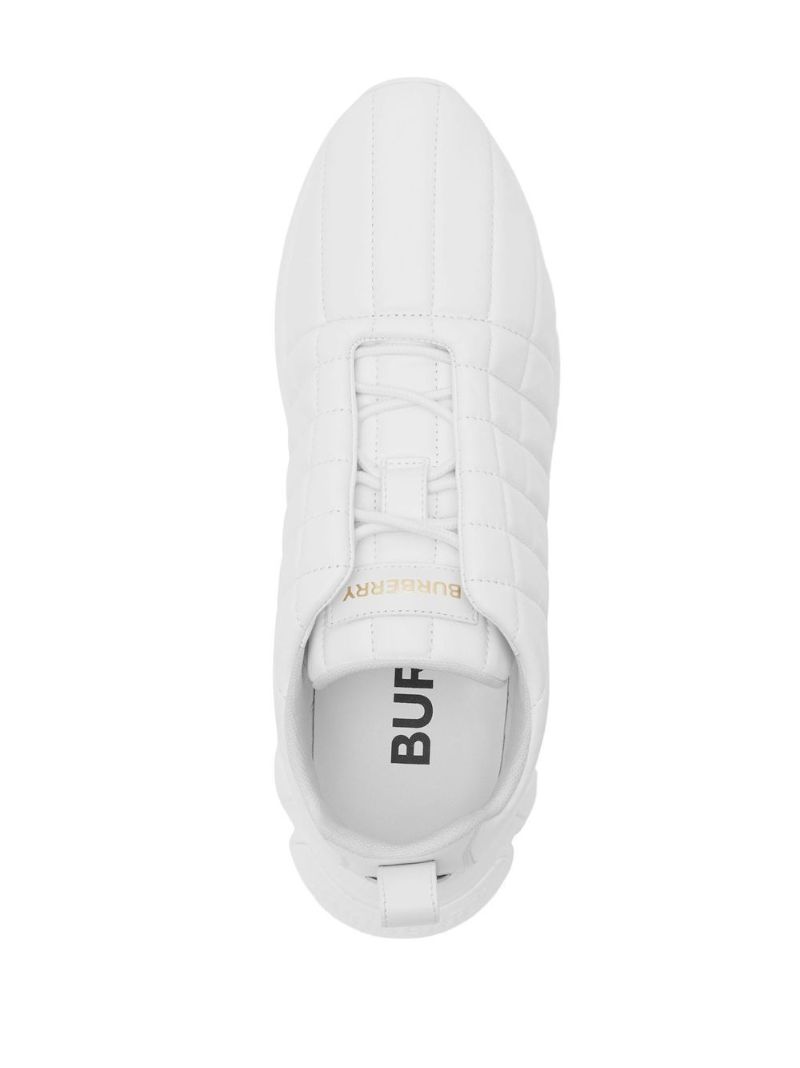 White Quilted Leather Classic Sneakers