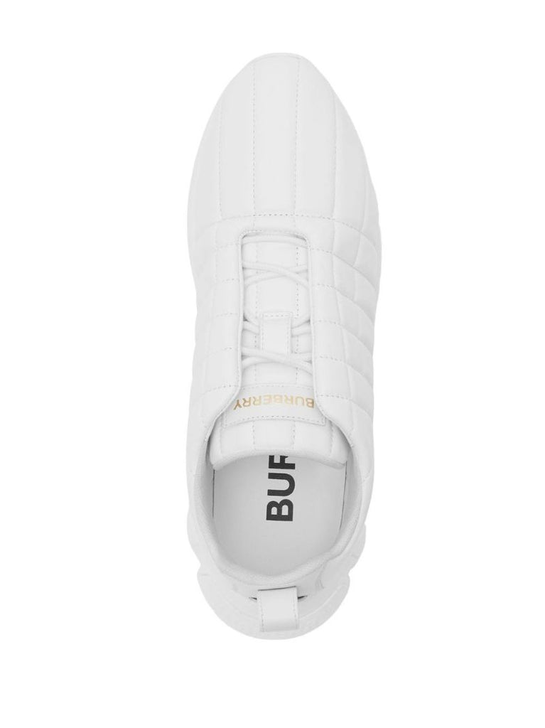 White Quilted Leather Classic Sneakers