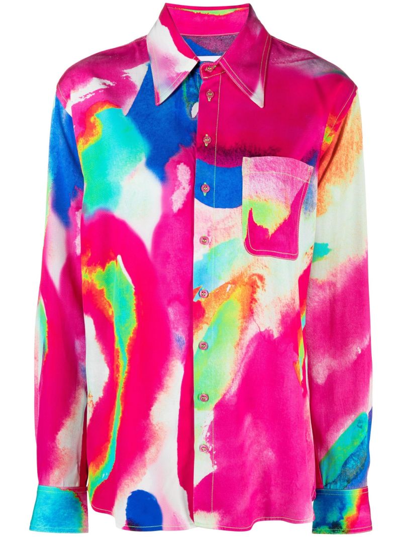 Pink Printed Long-sleeve Shirt