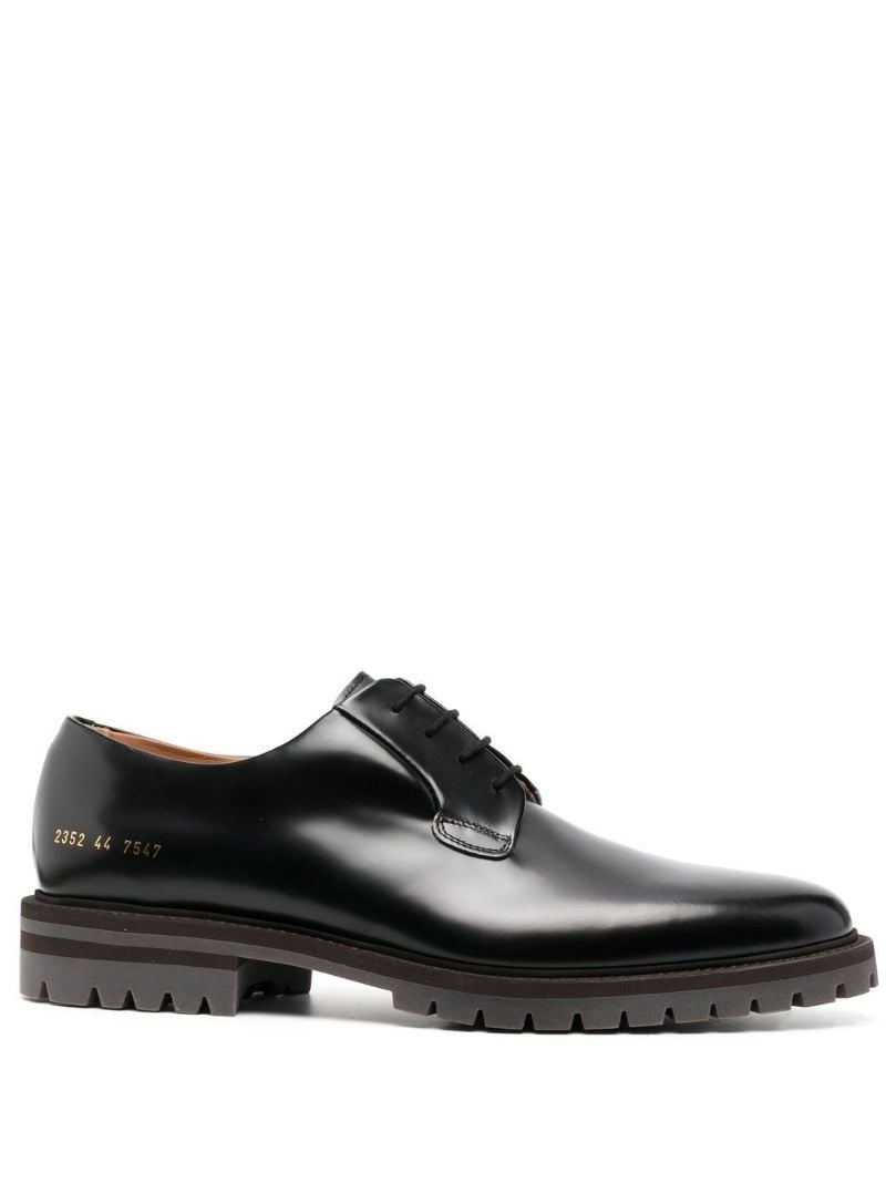 Black Leather Derby Shoes