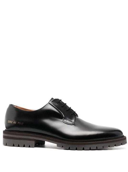 Black Leather Derby Shoes