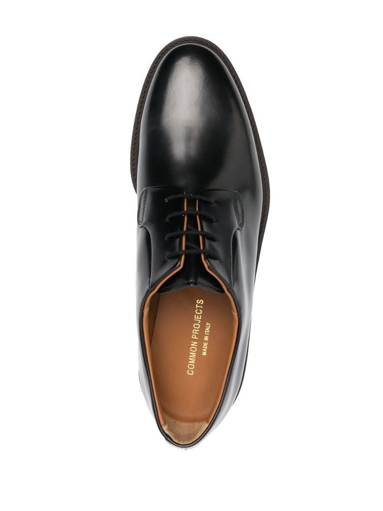Black Leather Derby Shoes
