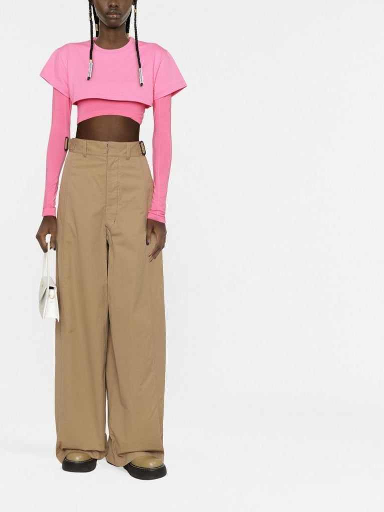Pink Le Double Cropped T-shirt