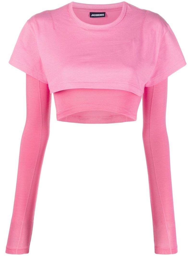 Pink Le Double Cropped T-shirt