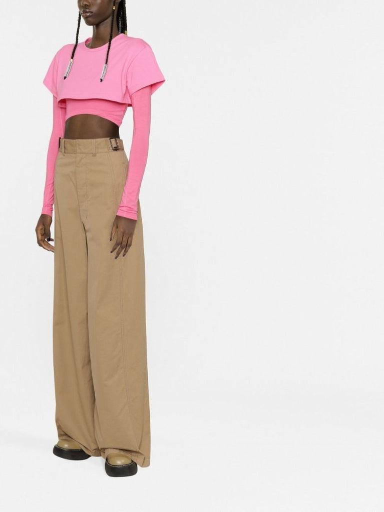 Pink Le Double Cropped T-shirt