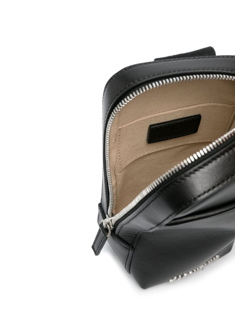 Black Le Giardino Leather Cross Body Pouch Bag