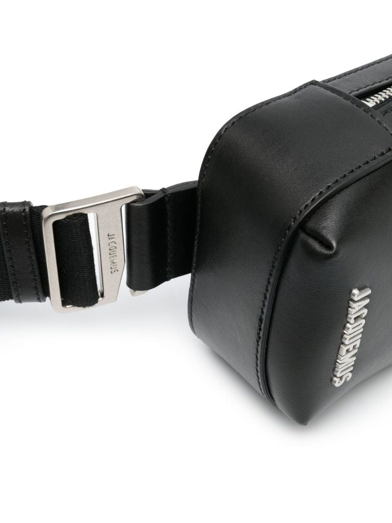 Black Le Giardino Leather Cross Body Pouch Bag