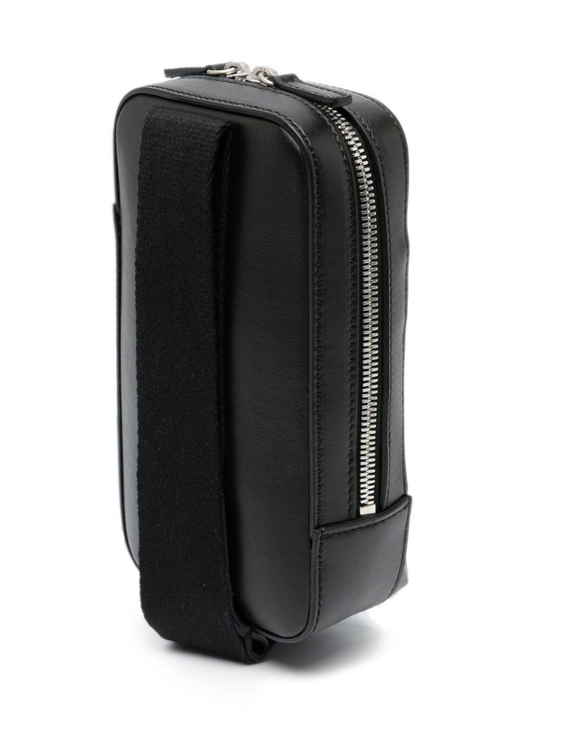 Black Le Giardino Leather Cross Body Pouch Bag