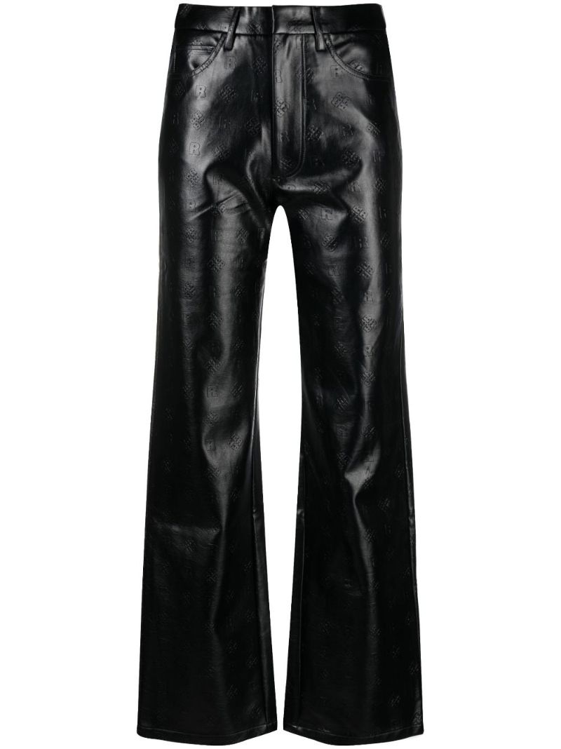 Black Rotie Embossed Straight-leg Trousers
