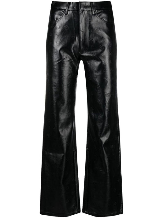 Black Rotie Embossed Straight-leg Trousers
